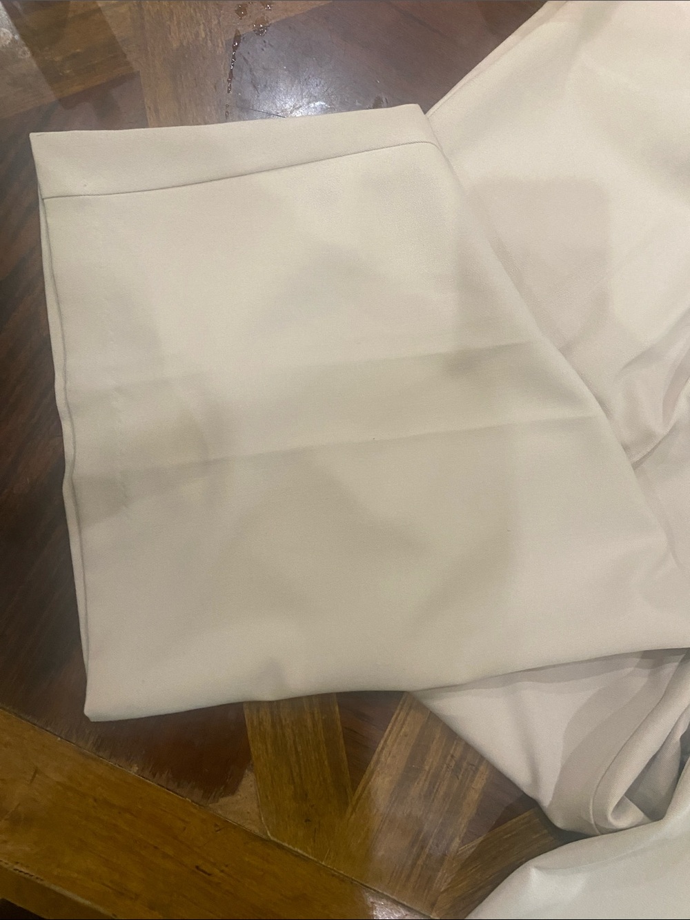 Women Plus Size Dress Pants; Classic Tailored Trousers in Light Beige - Picture 2 of 7